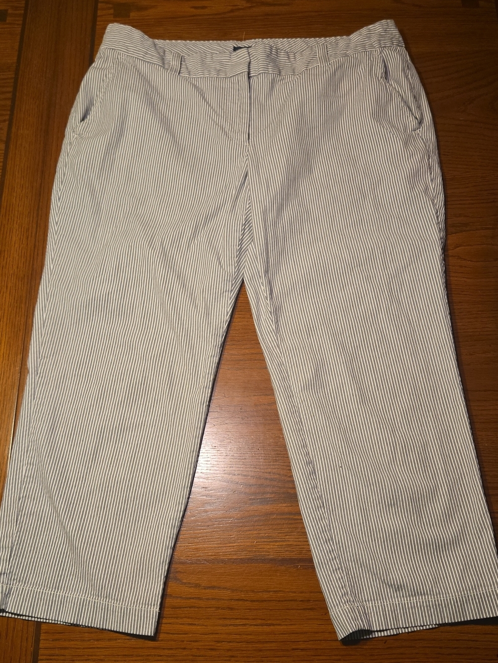 LANDS' END Cotton Searsucker Crop Pants